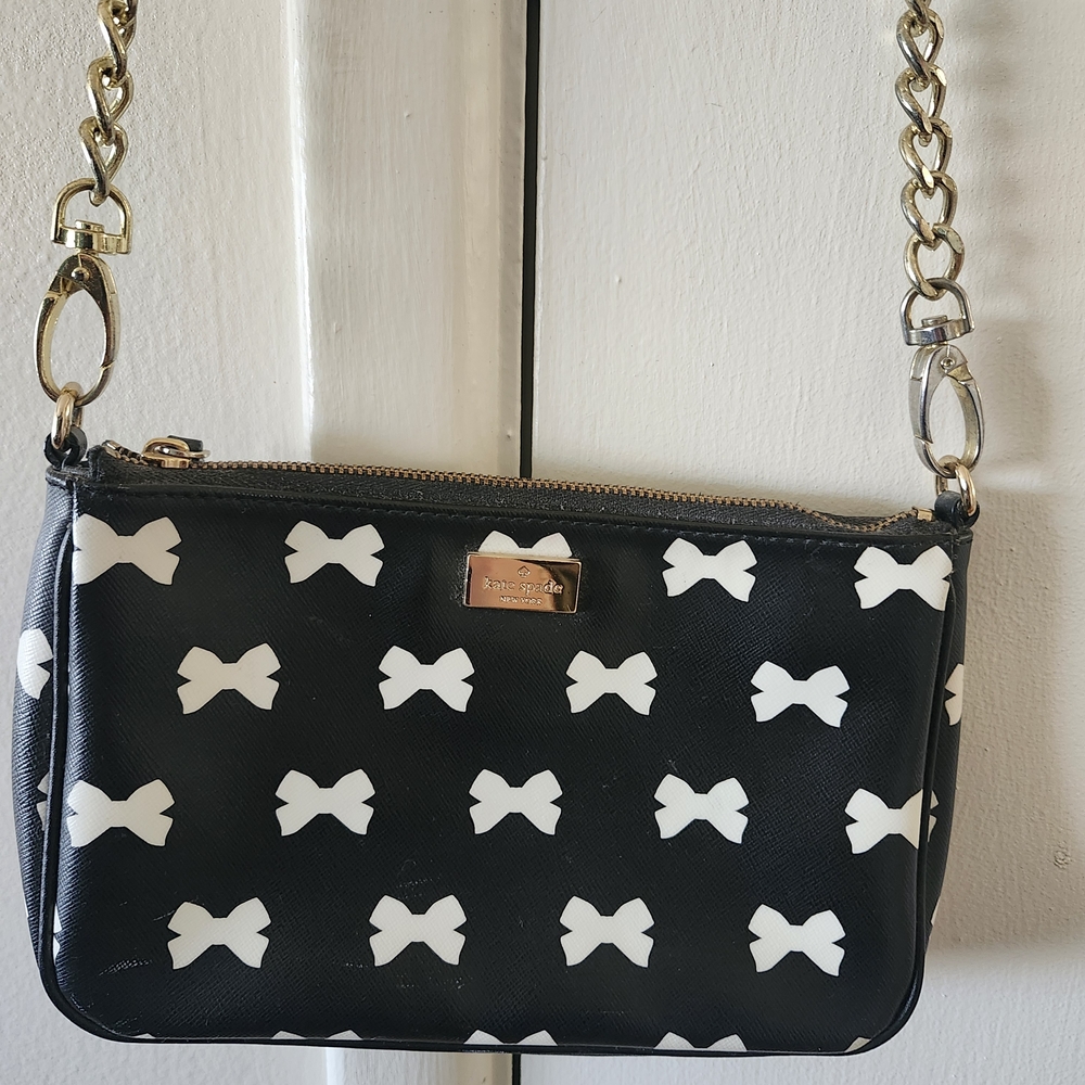 Kate Spade Black and White Bow Crossbody Bag